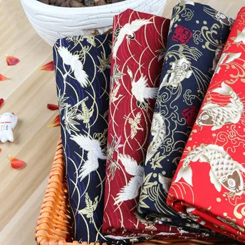 Бронзирующая ткань Хлопчатобумажная ткань в японском стиле с цветочным рисунком для женского платья в стиле пэчворк своими руками Cheongsam Tissu Coton Текстильный материал