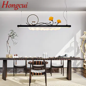 Современный подвесной светильник Hongcui, креативная китайская потолочная светодиодная люстра 3 цветов, декор для домашней столовой Чайханы