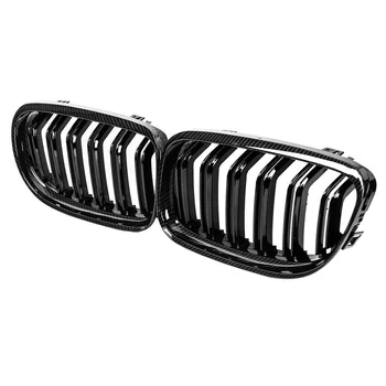 Автомобильная глянцевая черная двойная решетка радиатора из углеродного волокна для E90 E91 3 серии 2009-2011