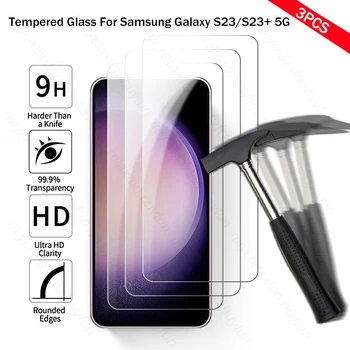 3ШТ Закаленное Стекло Для Samsung Galaxy S23 S 23 Plus S23 + 5G Защитная Пленка Для экрана Взрывозащищенная HD-Пленка SamsungS23 S 23 + 23Plus 5G
