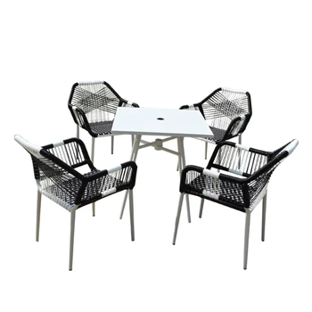 Уличный стол-стул, ротанговый стул, кофейня для отдыха в саду отеля, уличный ротанговый стол и стул в сочетании