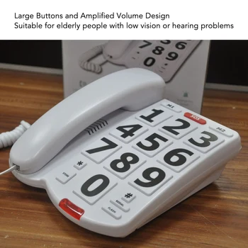 Проводной стационарный телефон с большой кнопкой, регулируемой громкостью, памятью быстрого набора для домашнего офиса