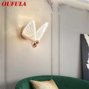 OUFULA Скандинавские креативные настенные светильники с бабочками, бра, современные светодиодные лампы, декоративные светильники для дома