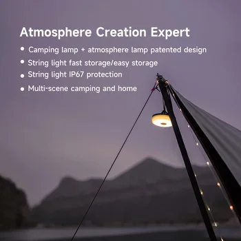 Youpin NexTool Кемпинговая лампа длиной 10 м IPX4 Водонепроницаемая лампа для украшения сада на открытом воздухе, декоративный навес для палатки