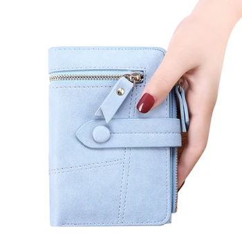 Портативный Бизнес-держатель для кредитных карт, Кожаный кошелек на застежке, кошелек для монет для женщин, карманный мешочек для мелочи