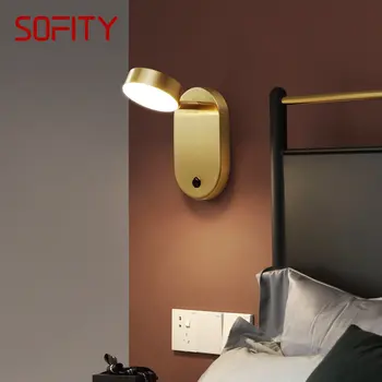SAMAN Nordic Медный Настенный Светильник LED 3 Цвета С Выключателем Латунное Золотое Бра Для Декора Дома Гостиной Спальни Прохода