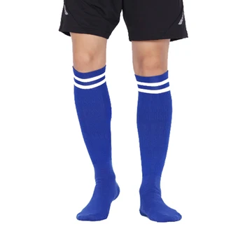 Полосатые компрессионные футбольные носки Мужские женские уличные дышащие гольфы выше колена, чулки детские спортивные чулки