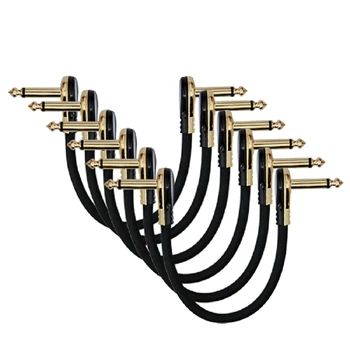 6ШТ Гитарных соединительных кабелей под прямым углом 1/4 гитарного кабеля для педалей гитарных эффектов