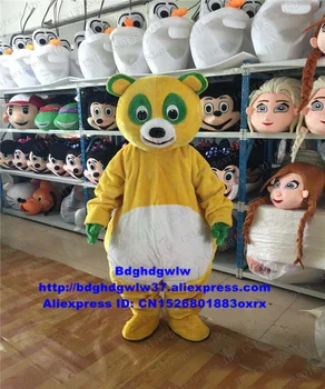 Костюм талисмана желтого медведя с длинным мехом, костюм персонажа мультфильма для взрослых, костюм для сбора большой семьи, Запуск продукта zx1329
