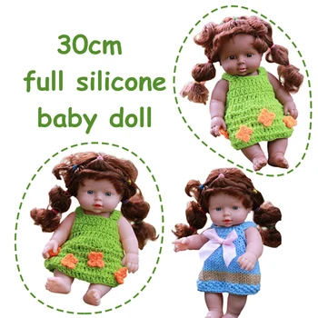 30 см Кукла Bebe Reborn с вьющимися волосами ручной работы, полностью силиконовая виниловая реалистичная мягкая на ощупь кукла для новорожденных, игрушка для девочек, Рождественский подарок