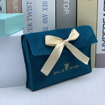 500шт Бархатная сумка для ювелирных изделий с логотипом на заказ, роскошная высококачественная косметичка, маленькая бархатная подарочная сумка
