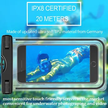 Для Lenovo K6 Power 5,0 дюймов, водонепроницаемый чехол, подводная светящаяся сумка для смартфона для Lenovo K9 5,7 дюймов с шейным ремешком