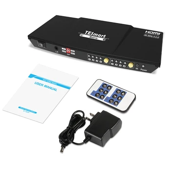 TESmart 4K 60HZ HDMI Матрица Swither 4X2 С ИК-управлением L / R Аудиовыход HDMI Переключатель Разветвитель HDMI Матрица