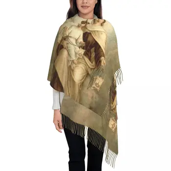 Шарф Богоматери горы Кармель, женская Мужская стильная зимняя шаль, обертывания с кисточками, католическая Дева Мария, обертывания с кисточками